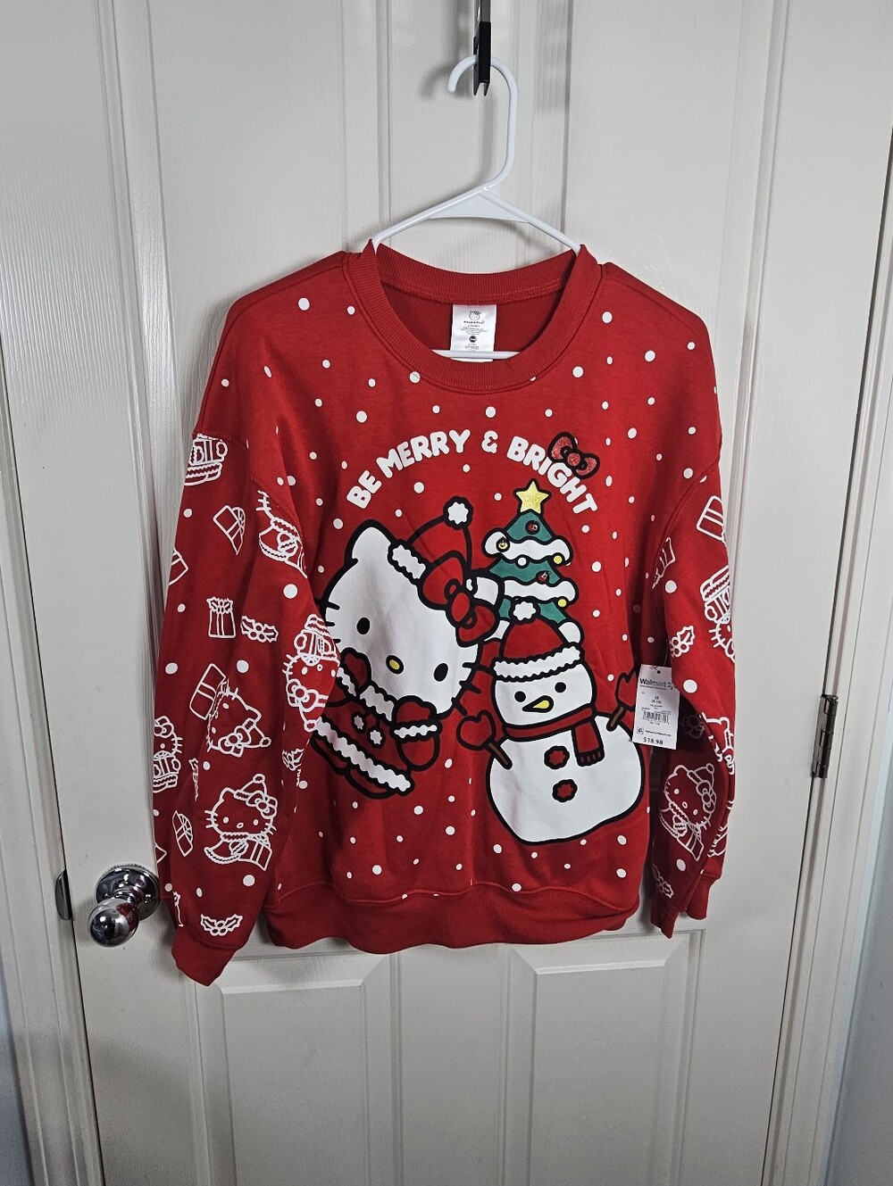 Sanrio NWT Hello Kitty "Be Merry & Bright" light-up Christmas sweatshirt size M